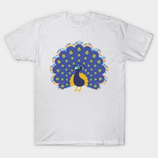 Colorful Abstract Peacock Bird Lover Design T-Shirt